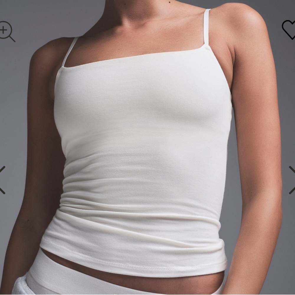 Cotton jersey cami in Marble